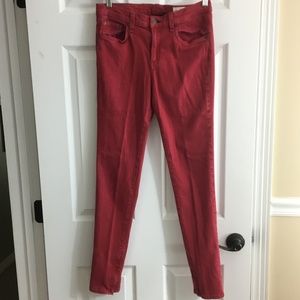 Rag & Bone Red Ankle Zip Skinny Jeans Size 29